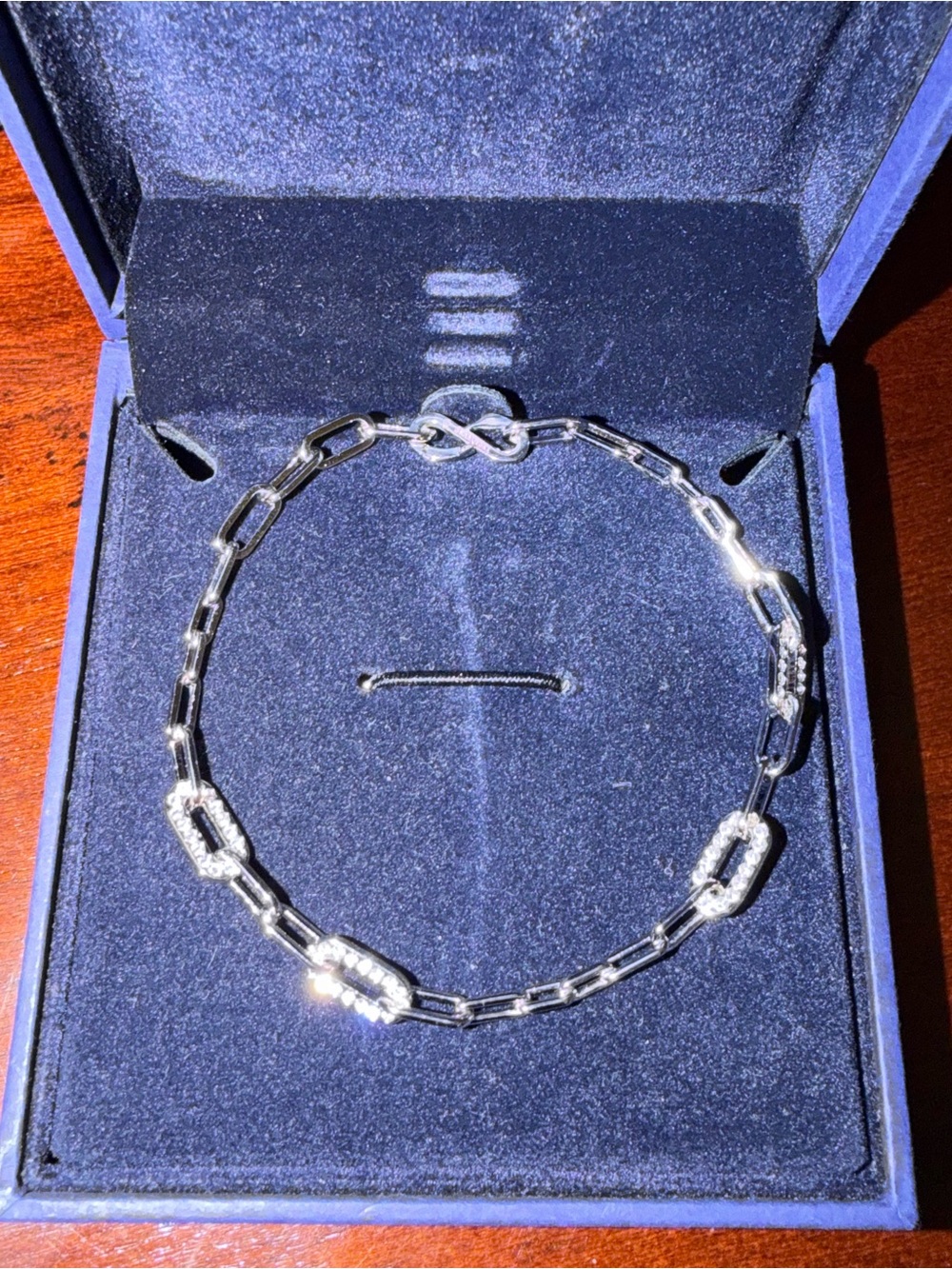 Swarovski bracelet Silver-Tone Crystal Link Bracelet, 8 inch, BNWB
